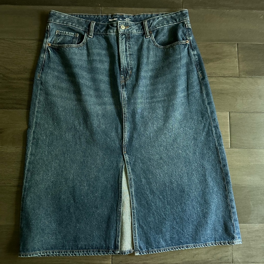 Old Navy Blue Denim Maxi Skirt